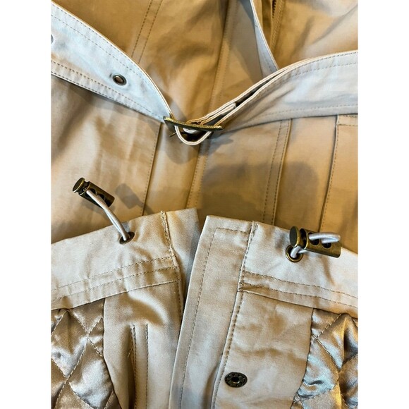 Pendleton Rain Coat Jacket with Hood Womens Tan belted size Small Dark Beige - Picture 3 of 12